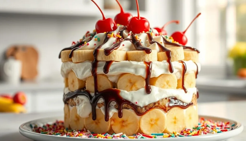 quick banana split cake recipe