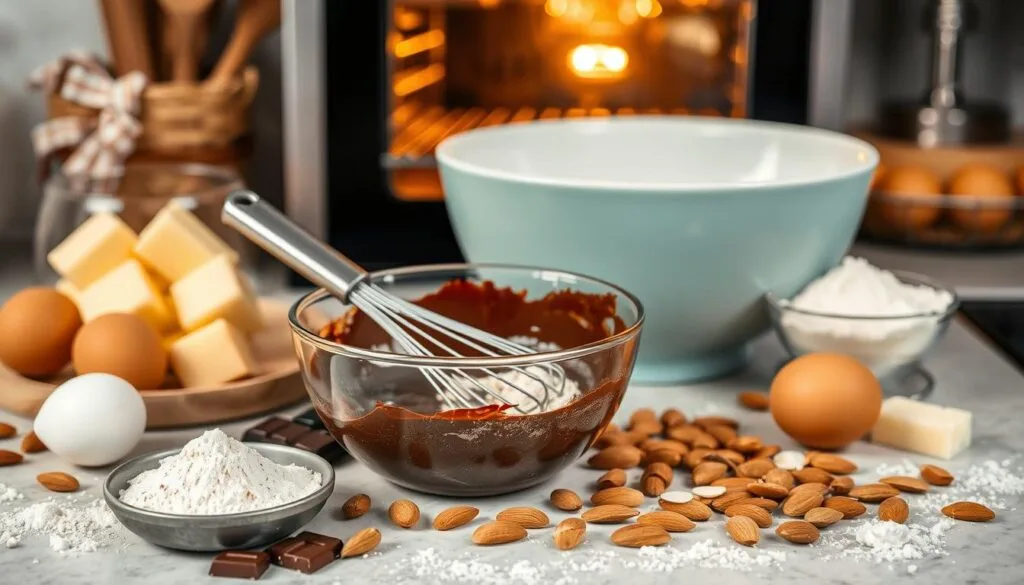 Chocolate Almond Torte Baking Process Chocolate Almond Torte Baking Process